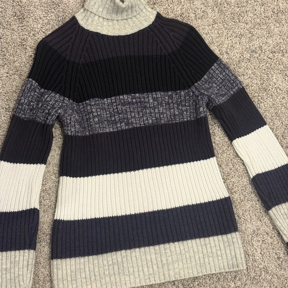 Calvin Klein Jeans Black and Gray Cowl Turtleneck Sweater - Picture 3 of 9